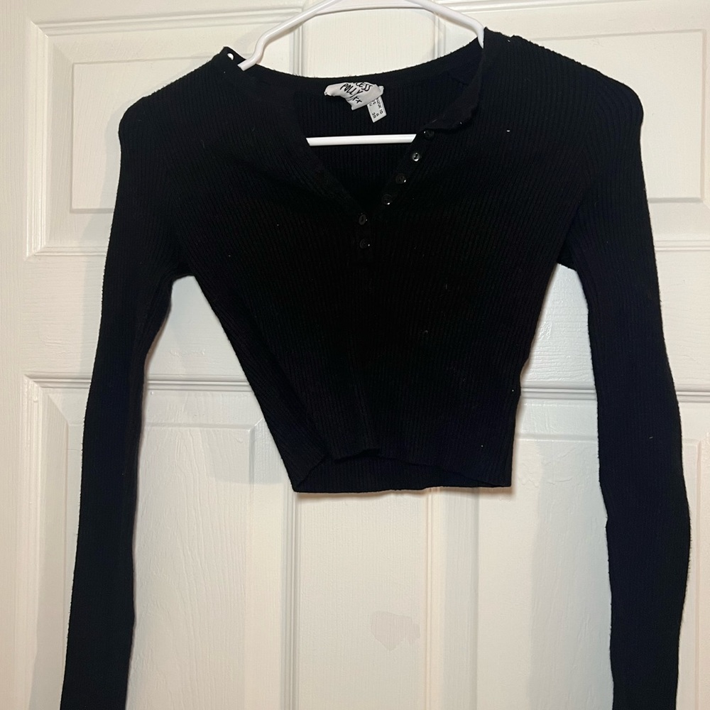 Princess Polly black cropped sweater